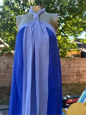 Nine West Lavender and blue Two-Tone Halter Dress